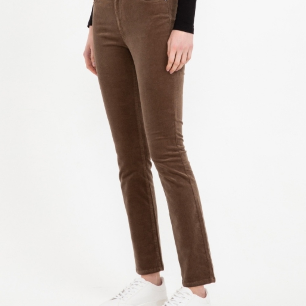 Bossini Slim Fit Corduroy Purplish Red/Brown Pants